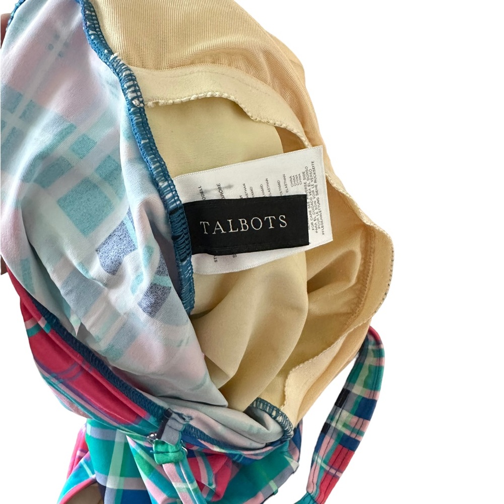 Talbots Plaid One Piece Swimsuit - Size 6 - Picture 8 of 9